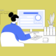 illustration of person completing an online form