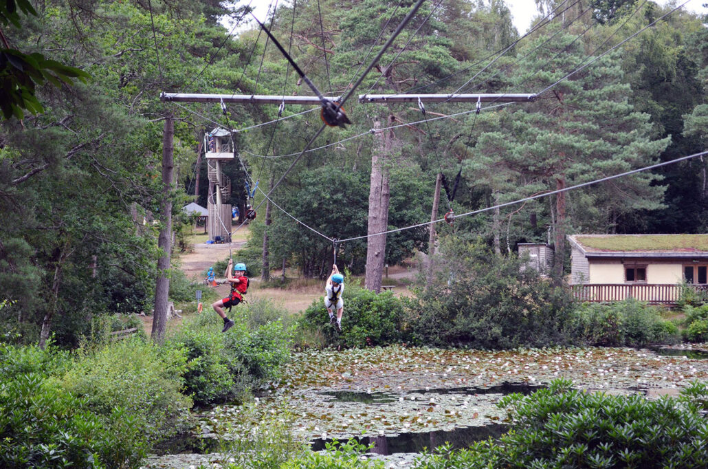 The zip wire at Avon Tyrrell