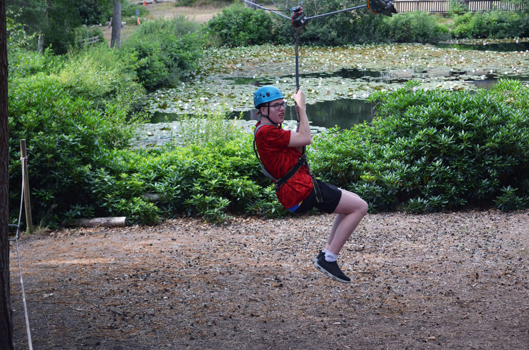 On the zip wire