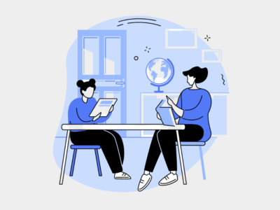 SEND illustration of teacher and student