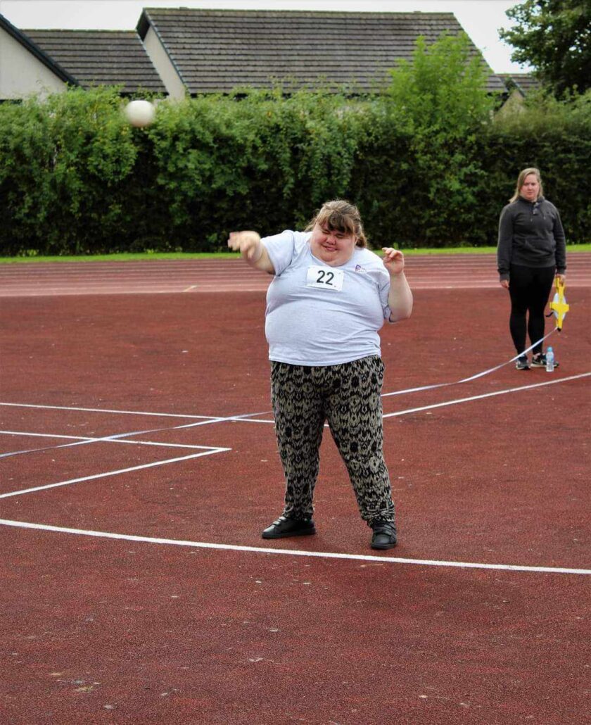 Practicing for softball toss