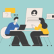 illustration of two people in a job assessment