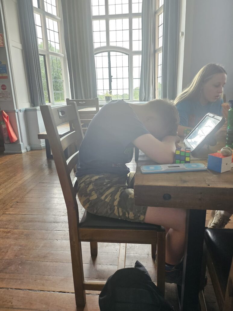 Asleep at lunch time