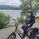 Caden Bond on his tricycle