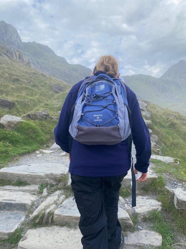 Katherine making her way up Mount Snowdon