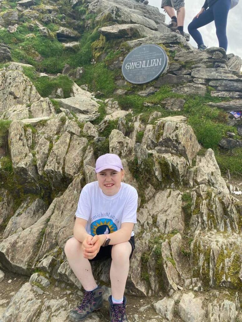 Katherine during her climb