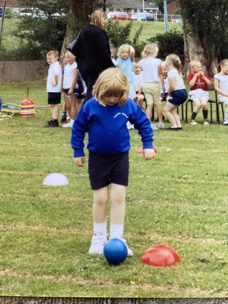 Katherine on sports day at primary school